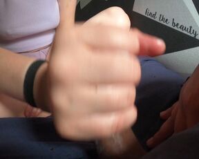 Pov lotion handjob by sexy amateur slow cumshot