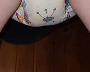 Cute diaper peeing