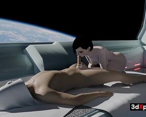 Zero-G Blowjob on Orbital Station Hot Japanese Babe Sucks Cock in Space